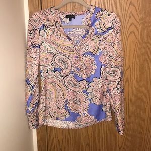 the limited paisley long sleeve blouse
